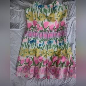 Floral Print Dress in Pink, Yellow, and Green